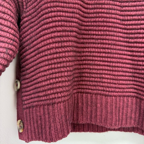 Madewell size XS Women’s Maroon Cotton/Wool Side Button Turtleneck Sweater - Picture 3 of 8